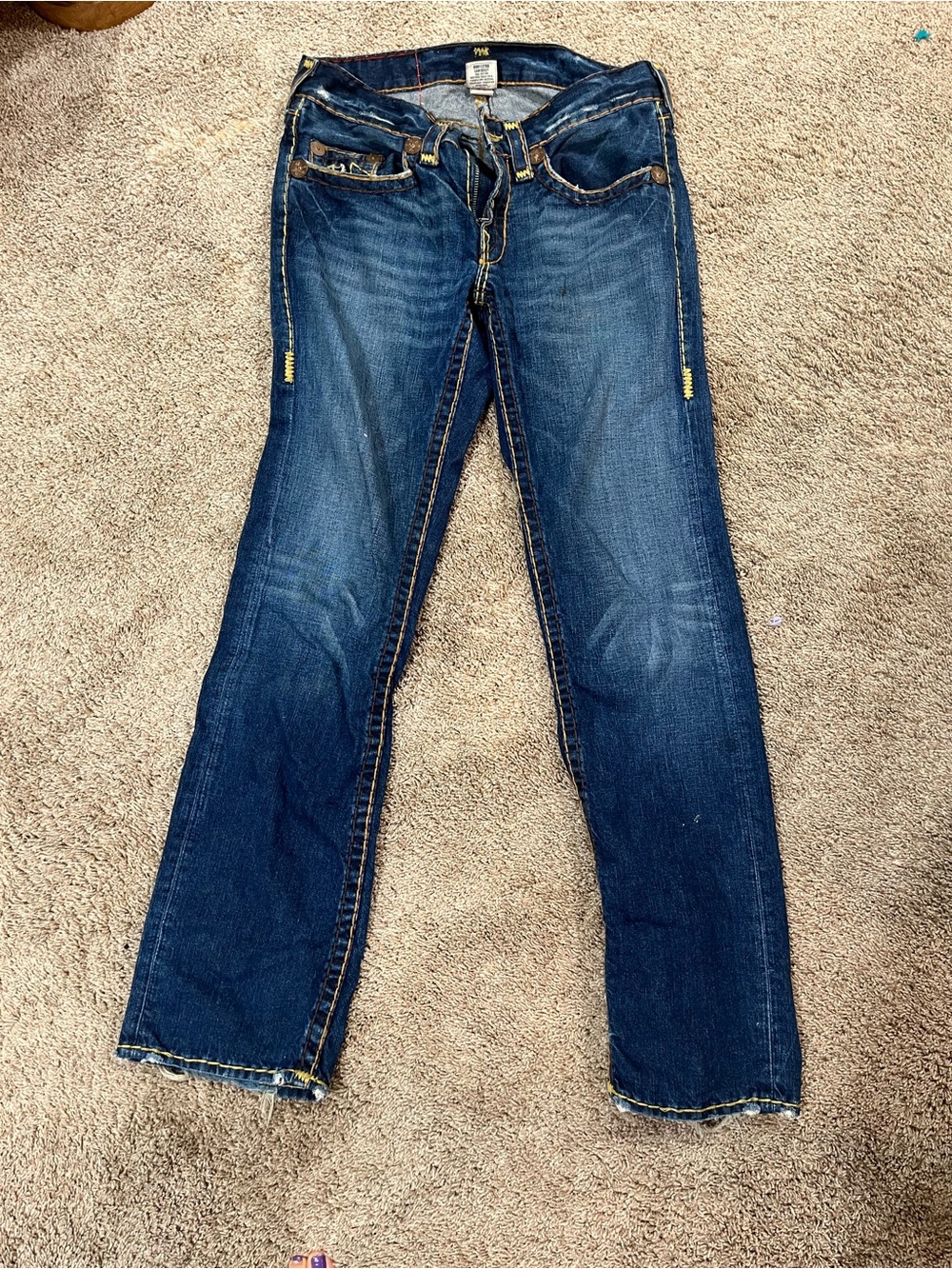True Religion Women's Dark Blue Straight Leg Jeans